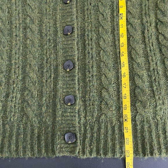 Madewell New Wool Pointelle Chunky Cable Knit Fisherman Cardigan - Picture 11 of 14